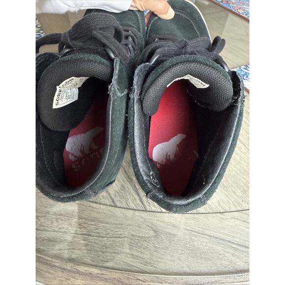 Sorel Out N About Wedge Womens Ankle Bootie Sneakers Black Suede Size 9.5 - Picture 6 of 7